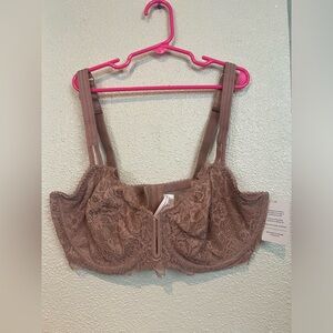 Auden Women’s Unlined Lace Balconette Coverage Underwire Bra Mauve Size 38D NWT